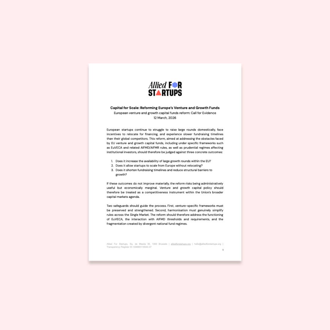 AFS’ Position on the European Venture Capital and Growth Reform